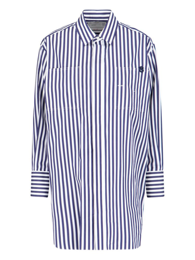 Shop Sacai X Thomas Mason Striped Long Sleeved Shirt In Multi