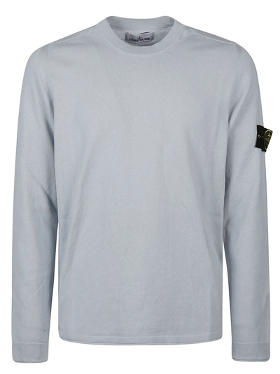 Shop Stone Island Compass Patch Crewneck Knitted Jumper In Blue