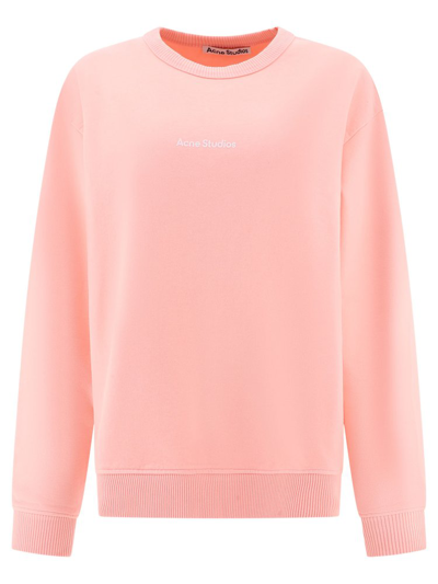 Shop Acne Studios Logo Printed Crewneck Sweatshirt In Pink