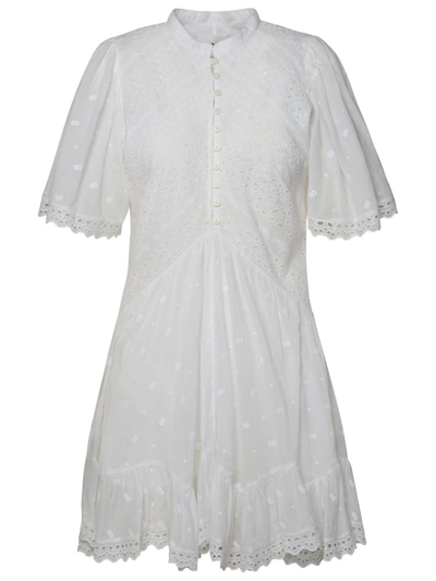 Shop Isabel Marant Étoile Flared Laced Dress In White