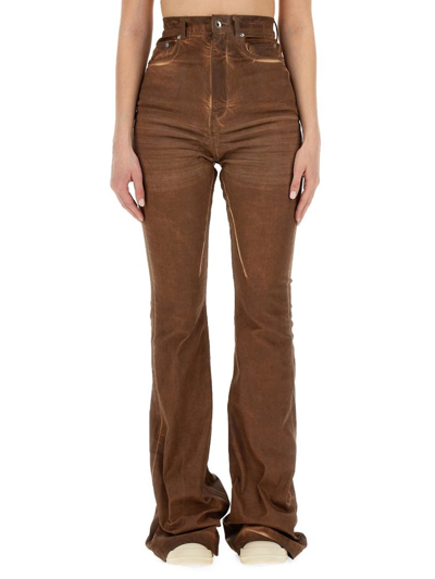 Shop Rick Owens Drkshdw Bolan Flared Jeans In Brown