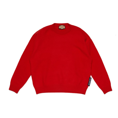 Shop Gucci Crewneck Sweater In Red