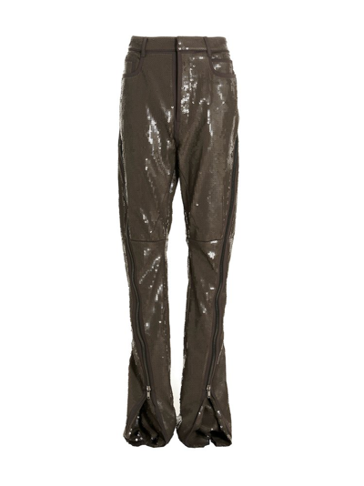Shop Rick Owens Bolan Banana Sequin Embellished Pants In Grey