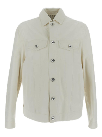 Shop Brunello Cucinelli Buttoned Straight Hem Jacket In White
