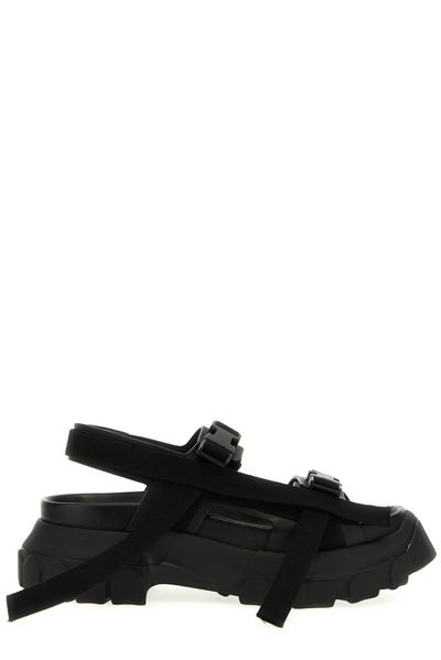 Shop Rick Owens Buckle Detailed Tractor Sandals In Black