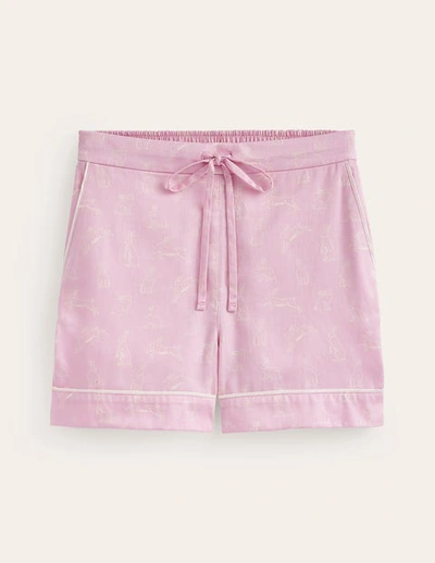 Shop Boden Cotton Sateen Pajama Shorts Pink, Bunny Hop Women