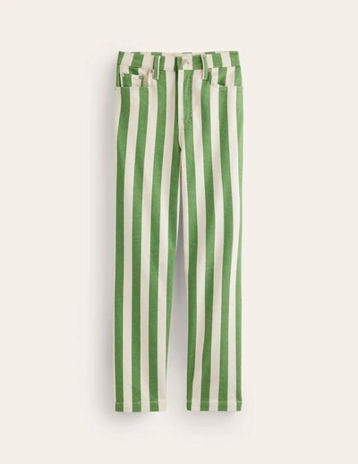 Shop Boden Striped Straight Jeans Green & Ivory Stripe Women