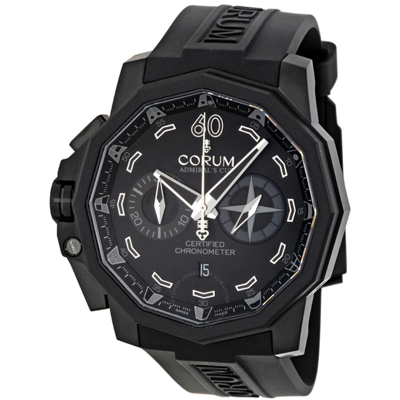 Shop Corum Admiral Cup Seafender Black Dial Automatic Rubber Men Watch 753.231.95/0371 An13 In Black / Tan