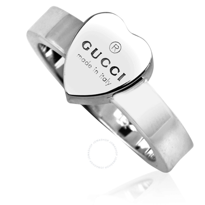 Shop Gucci Sterling Silver Heart Pendant Trademark Ring