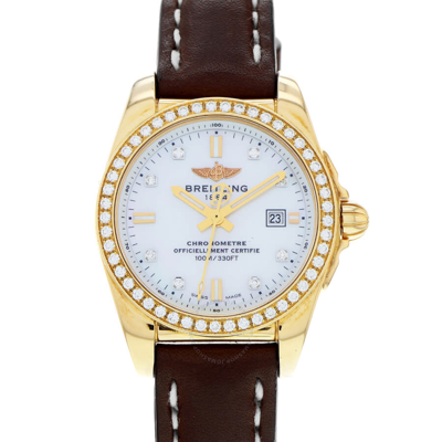 Shop Breitling Galactic Quartz Diamond Ladies Watch H7234853/a792-484x In Brown / Gold / Gold Tone / Mop / Mother Of Pearl / Rose / Rose Gold / Rose Gold Tone