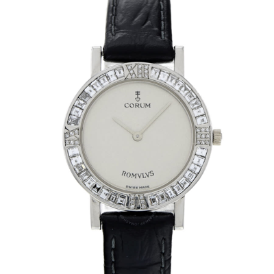 Shop Corum Romvlvs Quartz Diamond Silver Dial Ladies Watch 50.211.79 In Black / Gold / Gold Tone / Silver / White