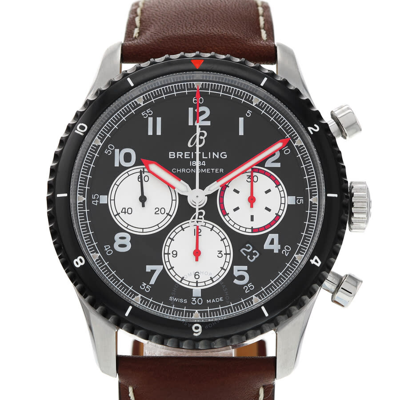 Shop Breitling Aviator 8 Chronograph Automatic Chronometer Black Dial Men's Watch Ab0119 In Black / Brown