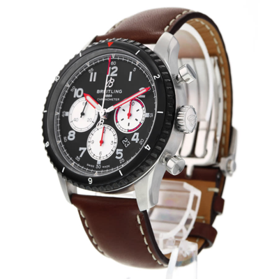 Shop Breitling Aviator 8 Chronograph Automatic Chronometer Black Dial Men's Watch Ab0119 In Black / Brown