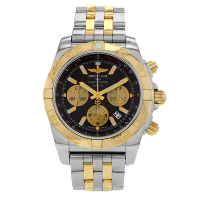 Shop Breitling Chronomat 44 Chronograph Automatic Chronometer Brown Dial Men's Watch Cb0110 In Two Tone  / Brown / Gold / Gold Tone / Rose / Rose Gold / Rose Gold Tone