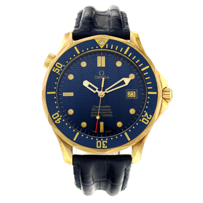 Shop Omega Seamaster Diver 300 M Automatic Blue Dial Men's Watch 2133.80 In Blue / Gold / Gold Tone / Yellow