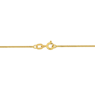 Shop Amour 1mm Diamond Cut Flat Curb Link Chain Necklace In 14k Yellow Gold- 18 In
