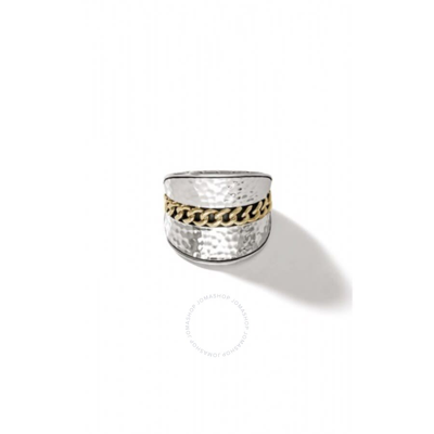 Shop John Hardy Classic Chain 18k Yellow Gold & Sterling Silver Ring - Rz900951x7 In Silver-tone, Yellow