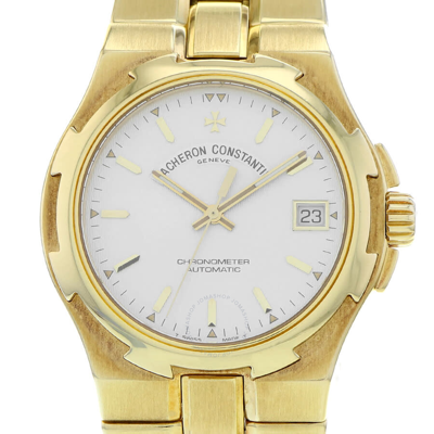 Shop Vacheron Constantin Overseas Automatic White Dial Men's Watch 42040 In Gold / Gold Tone / White / Yellow