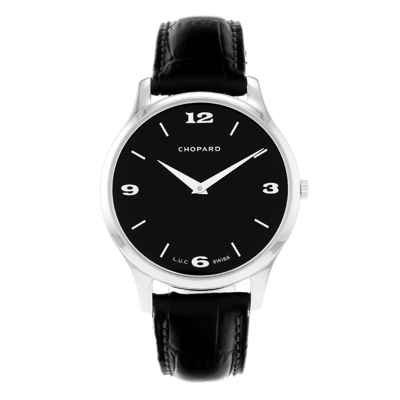 Shop Chopard L.u.c Classic Xp Black Dial Men's Watch 161902-1001 In Black / Gold / Gold Tone / White