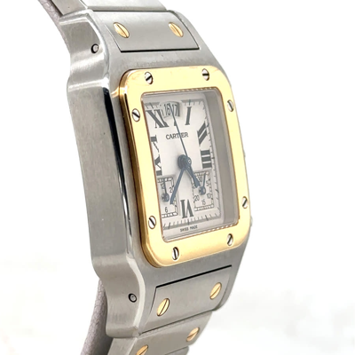 Shop Cartier Santos Galbee Chronograph Quartz Silver Dial Unisex Watch W20042c4 In Two Tone  / Gold / Gold Tone / Silver / Yellow