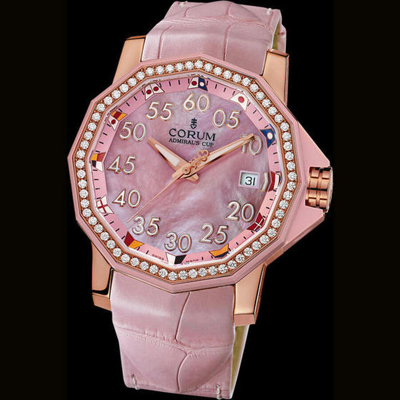 Shop Corum Admirals Cup Competition Automatic Ladies Watch 082.952.85/0088 Pn31 In Admiral / Gold / Gold Tone / Rose / Rose Gold / Rose Gold Tone