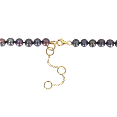 Amour 7-7.5mm Cultured Freshwater Pearl Men's Necklace With Large Lobster Clasp In Sterling Silver In White