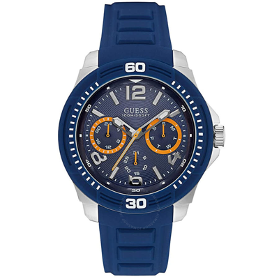 Shop Guess Classic Blue Dial Men's Watch W0967g2 In Blue / Silver