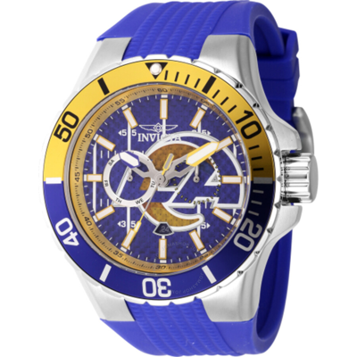 Shop Invicta Nfl Los Angeles Rams Gmt Quartz Blue Dial Men's Watch 45405