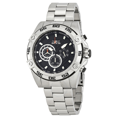 Shop Invicta Speedway Chronograph Black Dial Men's Watch 25533 In Black / Silver