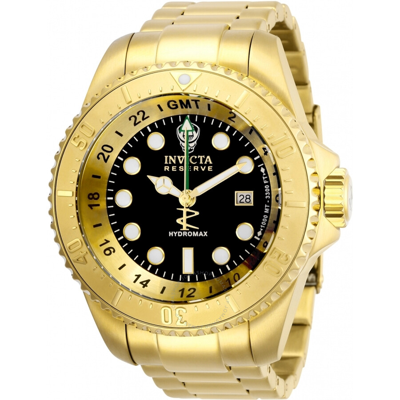 Shop Invicta Open Box -  Hydromax Quartz Black Dial Men's Watch 29728 In Black / Gold Tone / Yellow