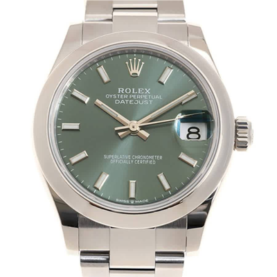 Shop Rolex Datejust 31 Automatic Ladies Watch 278240gnso In Green / Mint