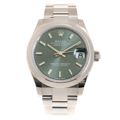 Shop Rolex Datejust 31 Automatic Ladies Watch 278240gnso In Green / Mint