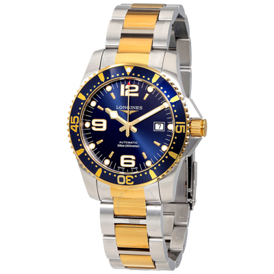 Shop Longines Hydroconquest Automatic Blue Dial 41mm Men's Watch L37423967 In Two Tone  / Blue / Gold / Gold Tone / Yellow