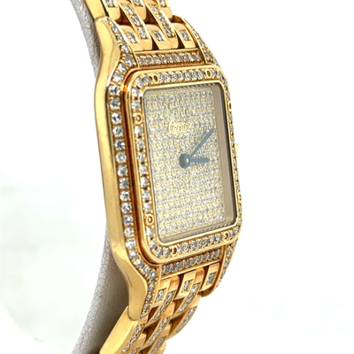 Shop Cartier Panthere Quartz Diamond Ladies Watch Wf3072b9pve In Gold / Gold Tone / Yellow