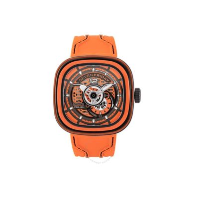 Shop Sevenfriday Ps-colored Carbon Automatic Day-night Orange Dial Men's Watch Ps3/03