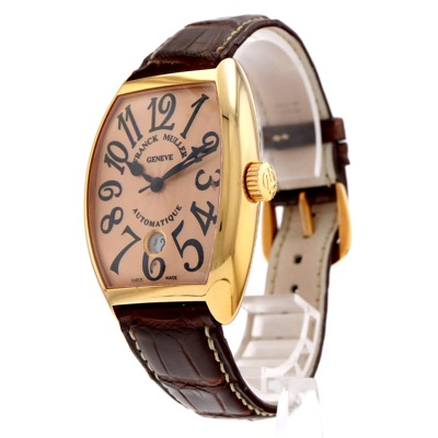 Shop Franck Muller Cintree Curvex Automatic Pink Dial Ladies Watch 7851 In Black / Brown / Gold / Gold Tone / Pink / Yellow