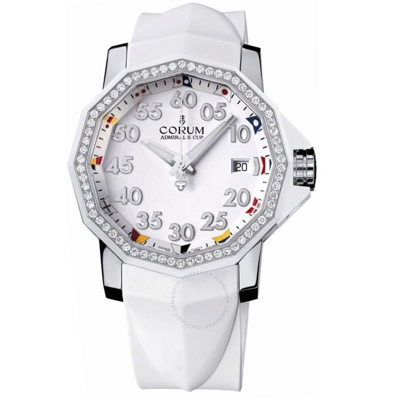 Shop Corum Admiral's Cup Automatic Diamond White Dial Ladies Watch 082.951.47/f379 Aa42 In Admiral / White