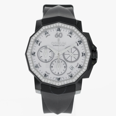 Shop Corum Admiral's Cup Competition Chronograph Diamond White Dial Ladies Watch 984.970.97/f371 Aa30 In Admiral / Black / White