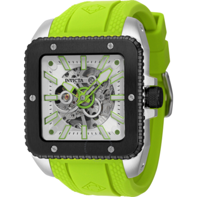 Shop Invicta Cuadro Hand Wind White Dial Men's Watch 44006 In Black / Green / White
