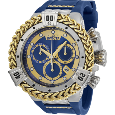 Shop Invicta Bolt Herc Chronograph Date Quartz Blue Dial Men's Watch 35581 In Two Tone  / Blue / Gold / Gold Tone
