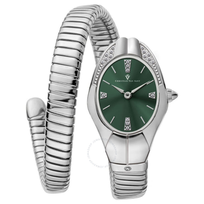 Shop Christian Van Sant Naga Quartz Green Dial Ladies Watch Cv0885