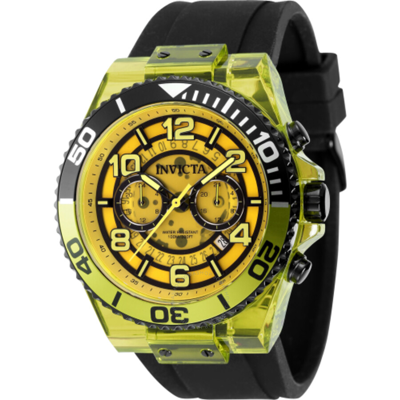 Shop Invicta Speedway Gmt Date Quartz Yellow Dial Men's Watch 44377 In Two Tone  / Black / Yellow