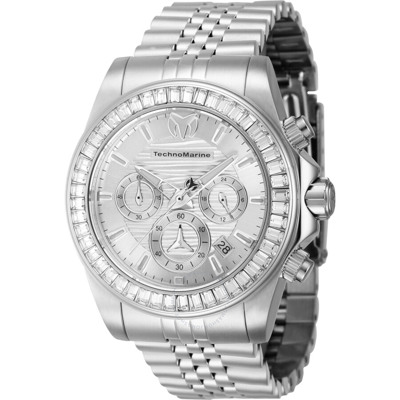 Shop Technomarine Manta Chronograph Gmt Quartz Crystal White Dial Men's Watch Tm-222016