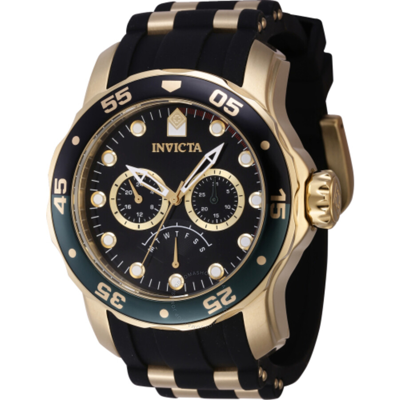Shop Invicta Pro Diver Gmt Quartz Black Dial Men's Watch 46969 In Two Tone  / Black / Gold / Gold Tone