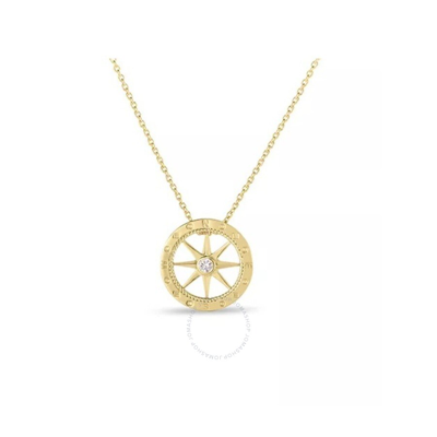 Shop Roberto Coin 18ky Diamond Compass Pendant 0.03ct - 002137aychx0 In Yellow