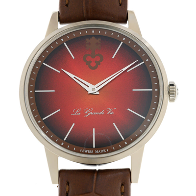 Shop Corum Heritage Automatic Red Dial Men's Watch 082.750.04/0066 Lg06 In Red   / Brown / Grey