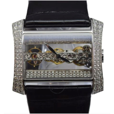 Shop Corum Golden Bridge Lady Hand Wind Diamond Ladies Watch B113/03785 In Black / Gold / Gold Tone / Skeleton / White