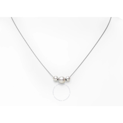 Shop Mikimoto Pearls In Motion Akoya Cultured Pearl Necklace In 18k White Gold - Mpq10081axxw