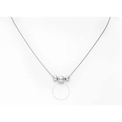 Mikimoto Pearls In Motion Akoya Cultured Pearl Necklace In 18k White Gold - Mpq10081axxw In White