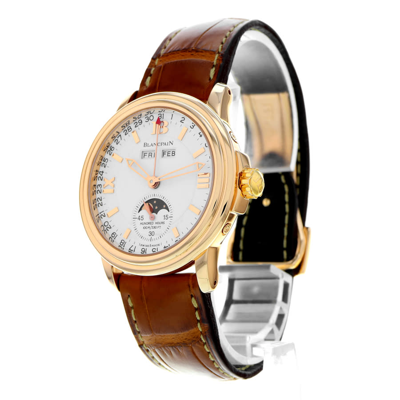 Shop Blancpain Leman Automatic White Dial Men's Watch 3563a In Brown / Gold / Gold Tone / Rose / Rose Gold / Rose Gold Tone / White